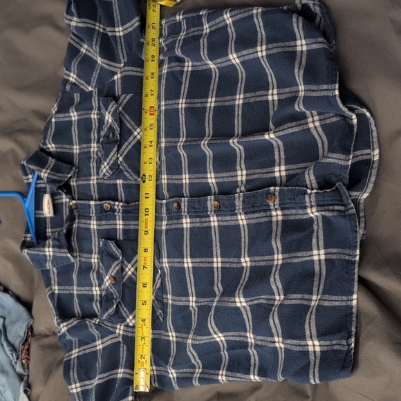 Blue And White Plaid Shirt Size Large - Picture 3 of 11